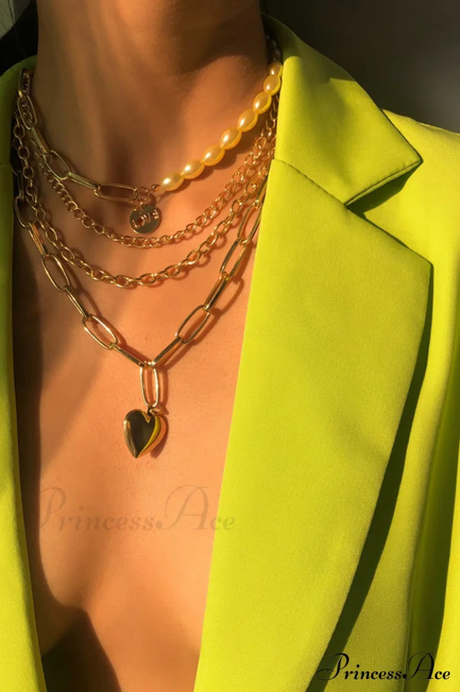 Gothic Layered Baroque Charming Pearl Chunky Chain Necklace