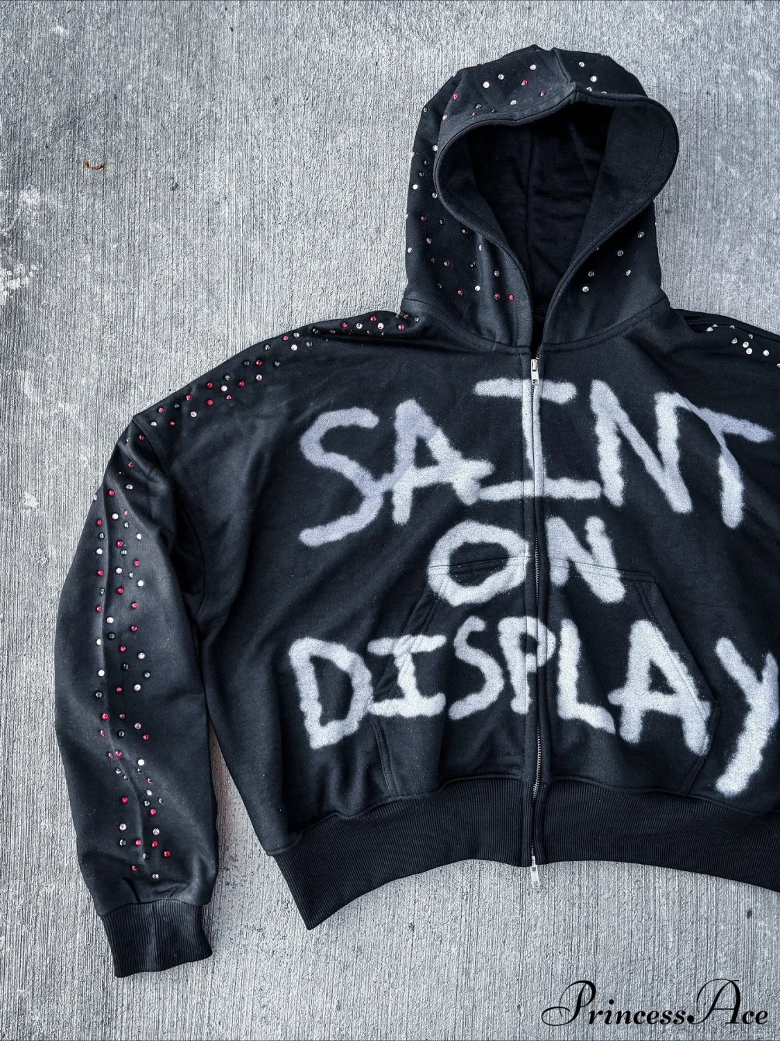 Gothic Rock Letter Print Hoodie