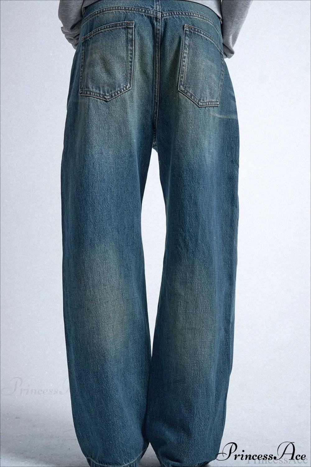 Gothic Streetwear Riveted Loose Jeans