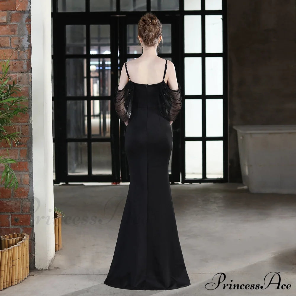 Grace Mesh Stylish Trim Sleeve Dress S.o. Long Dresses