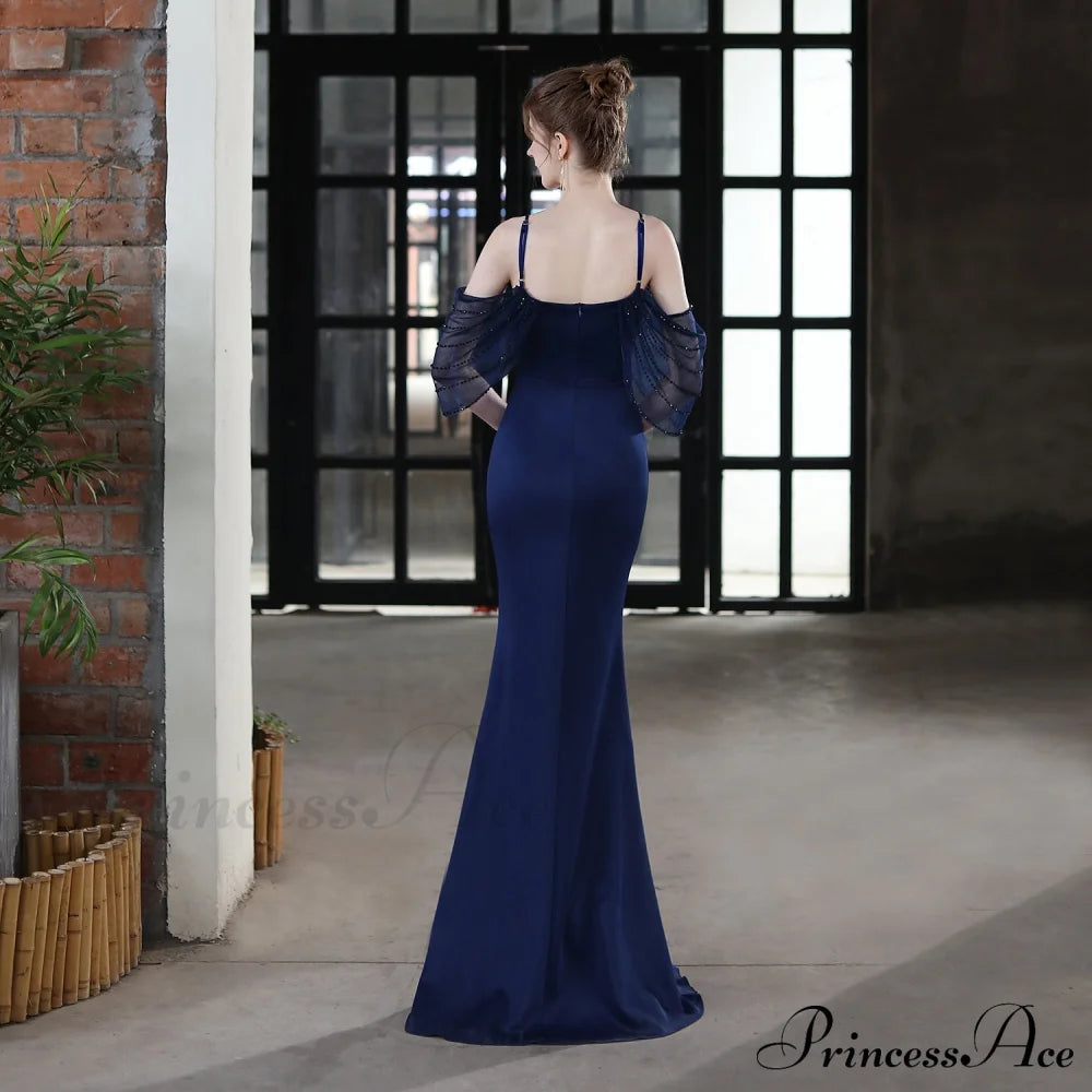 Grace Mesh Stylish Trim Sleeve Dress S.o. Long Dresses