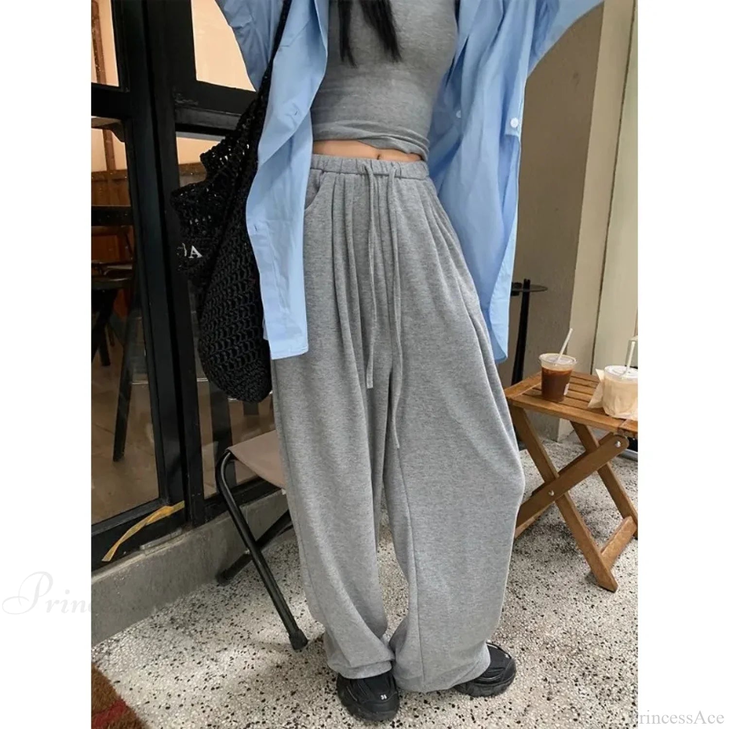 Grey Oversized Baggy Pants grey / S