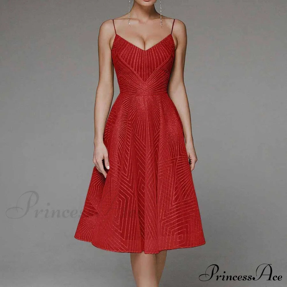 Guest Embroidered Formal Elegant Midi Warm-Season Wedding Evening Party - Backless Gown For Women