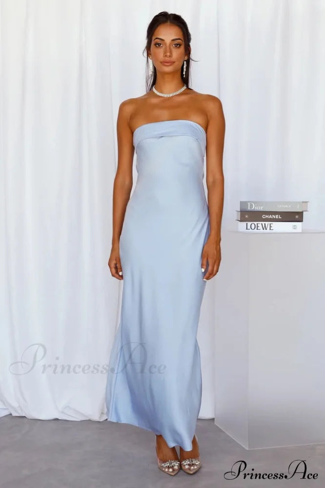 Half Open Back Sleeveless Silky Dress | Dress In Beauty