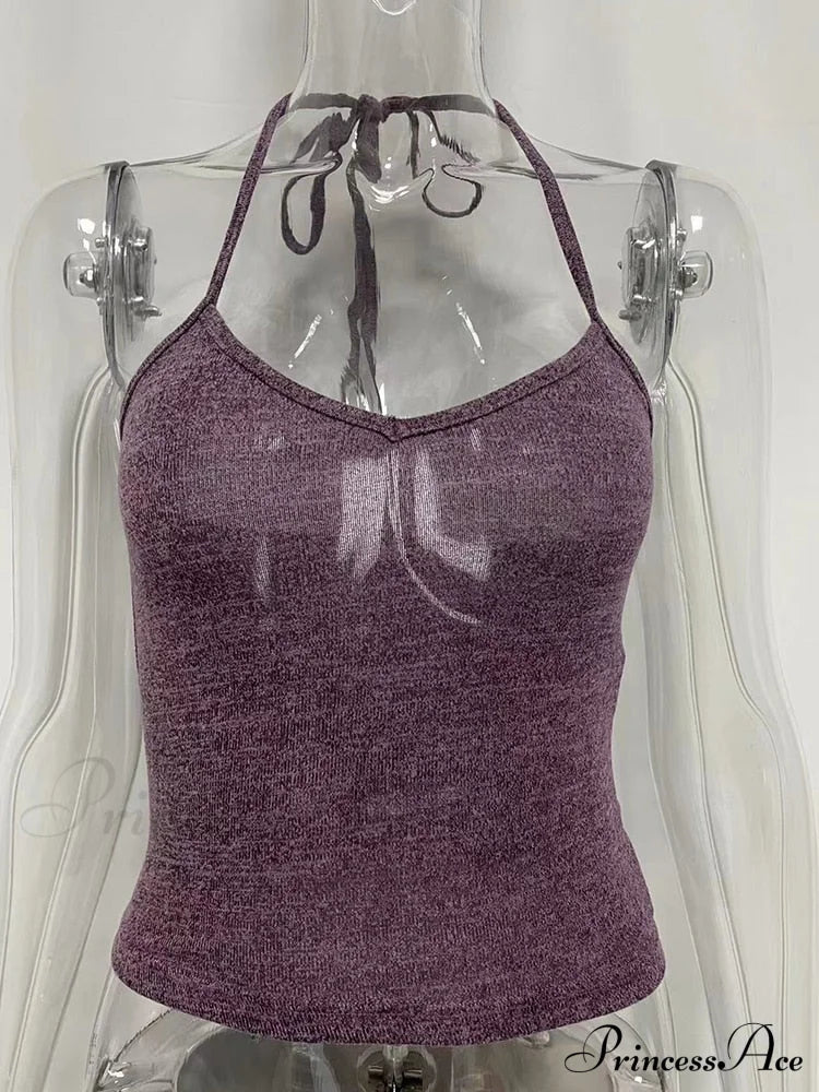 Halter 2 Crop Top T-Shirts Backless Arm Long Y2K Women’s Shoulder Piece Tanks Christmas Tees Off