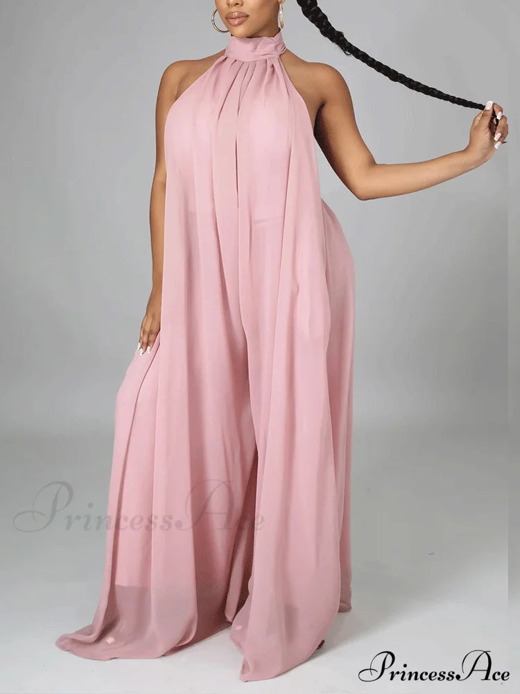 Halter Casual Graceful Maxi Dress Jumpsuits & Rompers