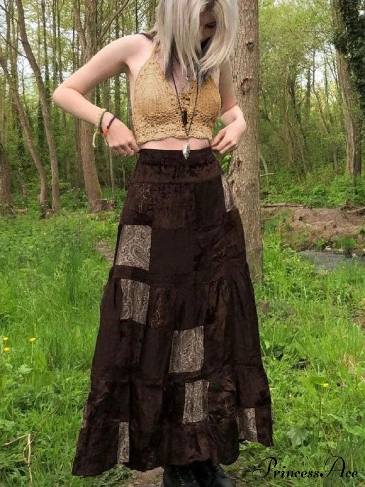 Halter Crochet Hollow Trendy Out Maxi Dress Tank Tops&Camis