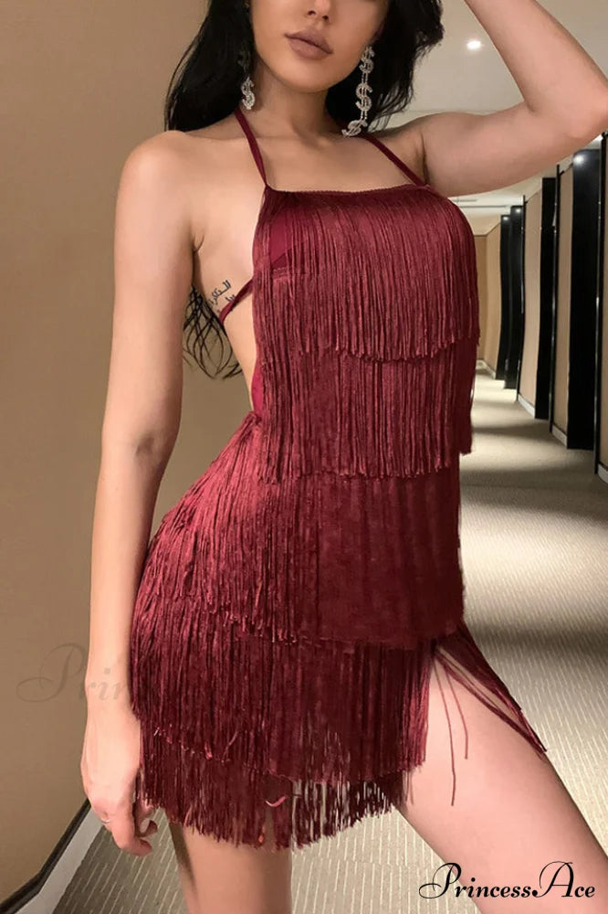 Halter Elegant Fringe Romper