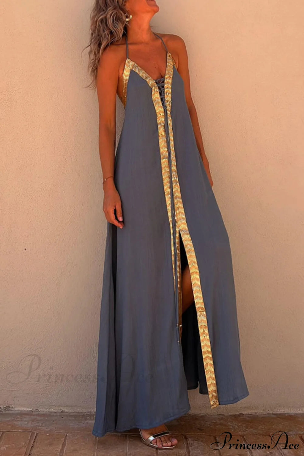 Halter Neck Casual Charming Resort Maxi Dress Dresses