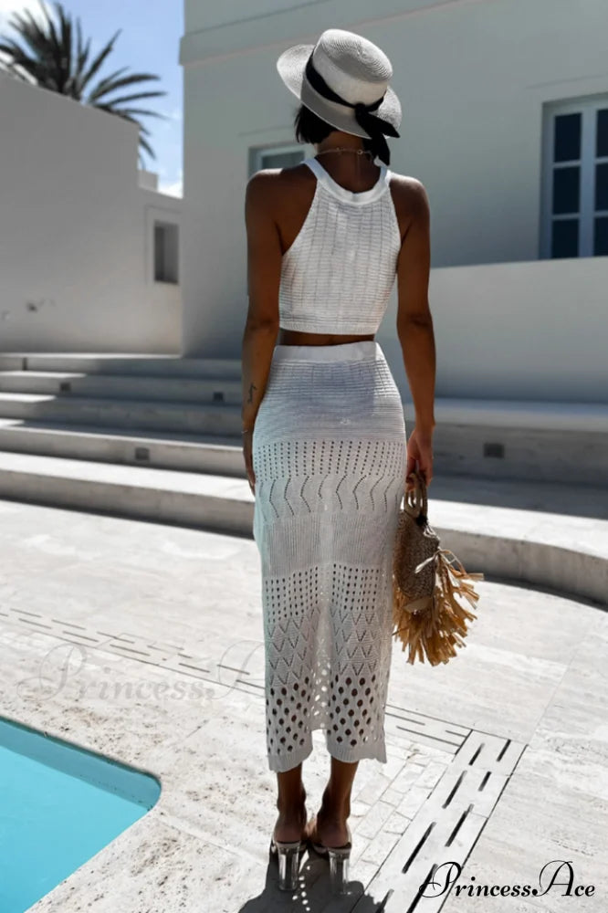 Hannah Knit Crop Charming Top + Skirt Set