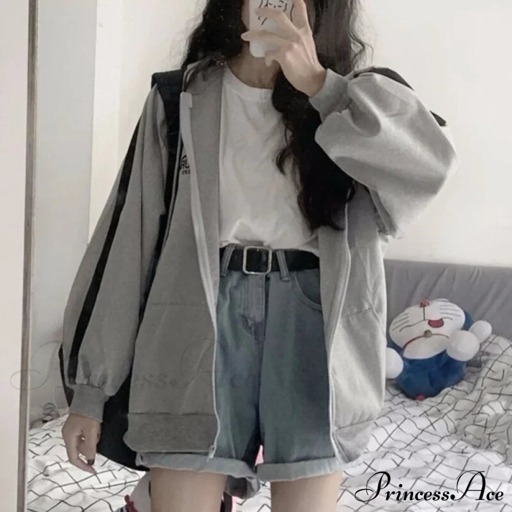 Harajuku Arm Long Hoodie Oversized - Women’s Fit Loose Boyfriend Style Street Casual Fleece