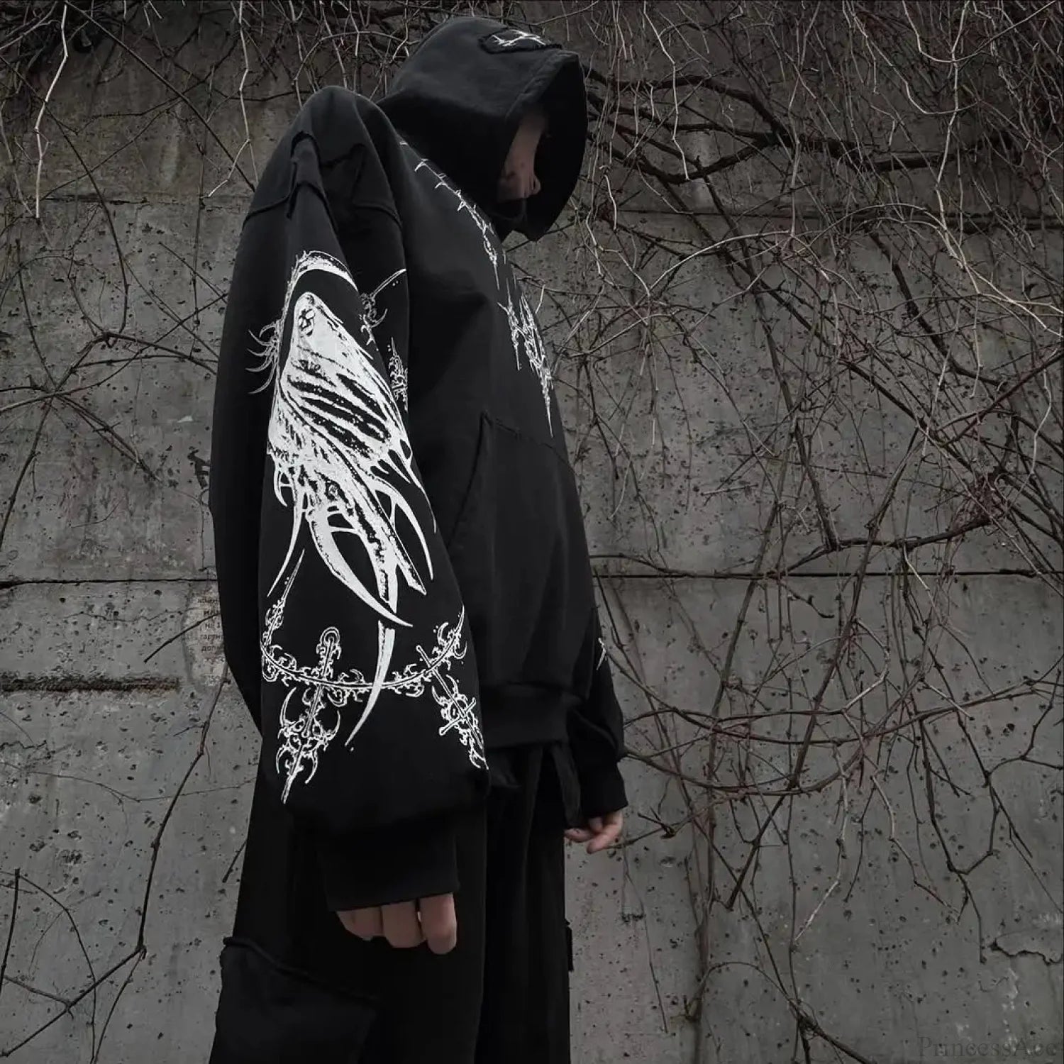 Harajuku Mournful Death Bone Hoodie