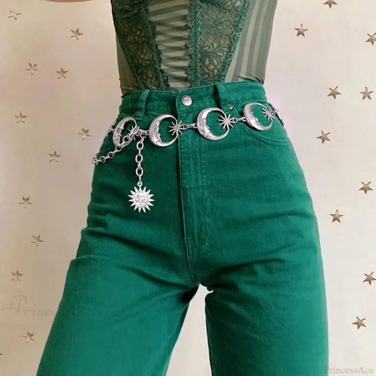 Harajuku Mysterious Rebel Moon Metal Belt