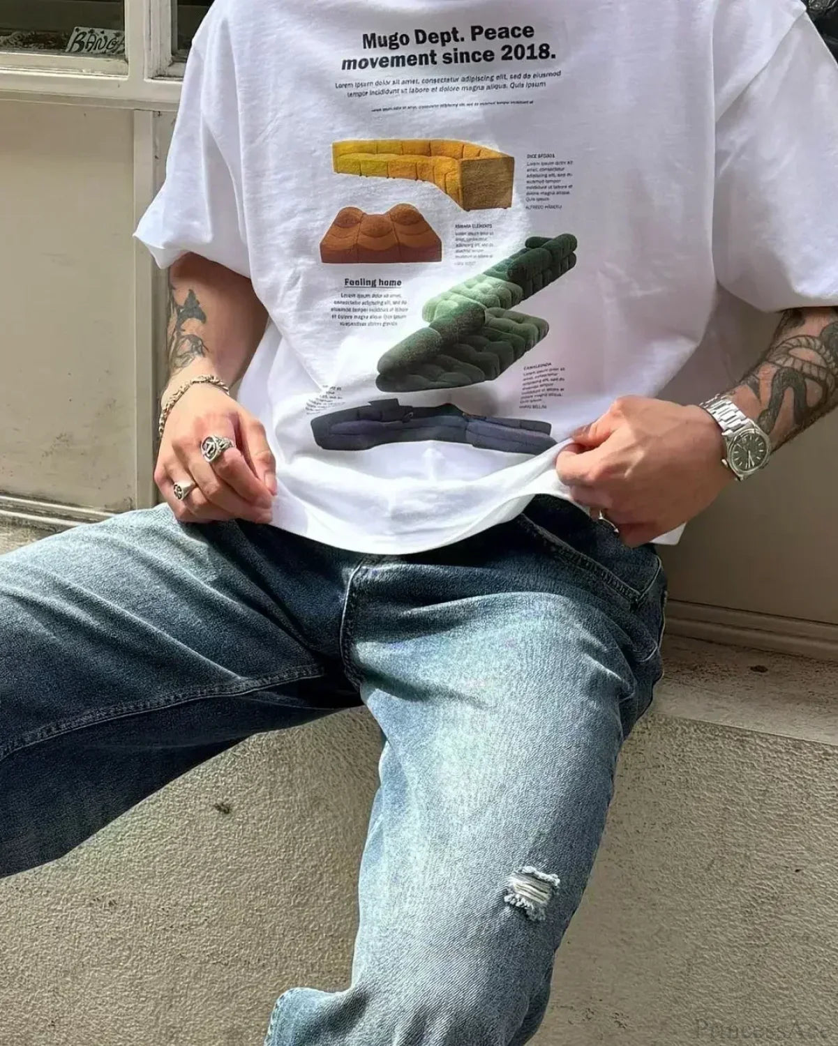 Harajuku Passionate Logo Graphic T-shirt white2 / S t-shirt-250223