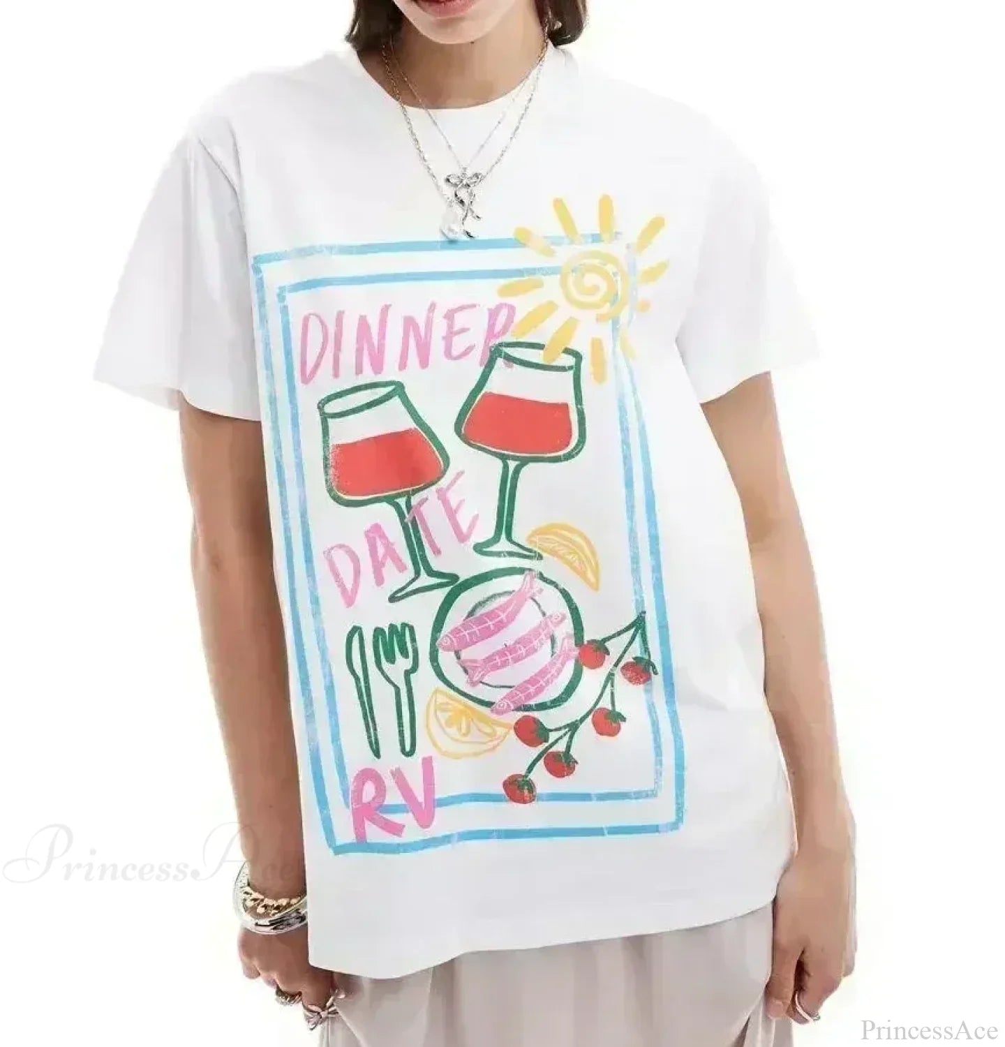 Harajuku Passionate Logo Graphic T-shirt white6 / S t-shirt-250223