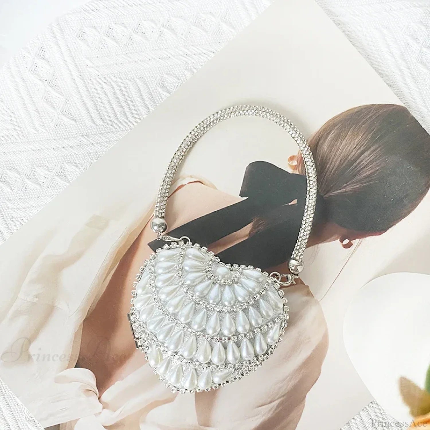 Heart Shape Sparkling Diamond Clutch Bag Silver 6 / Mini(Max Length<20cm) clutchbag-250126