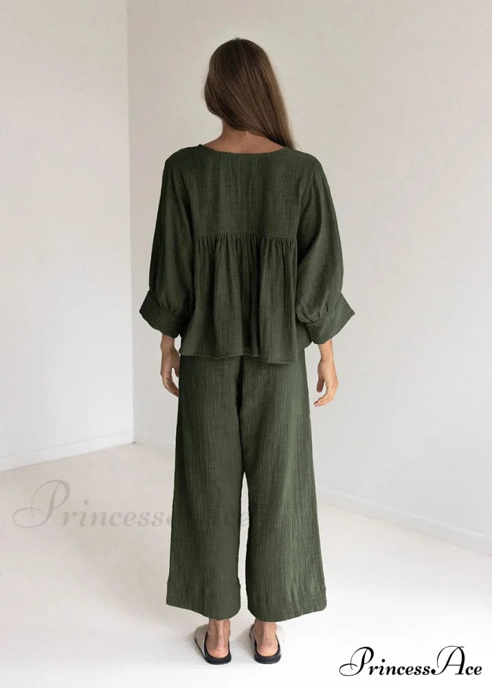 Heidi Two Stylish Piece Set Green / S