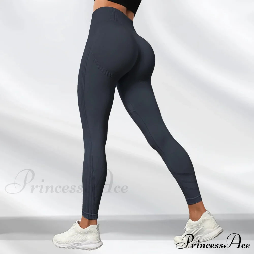 High Elastic Knitting Gym Workout Legging Navy / S