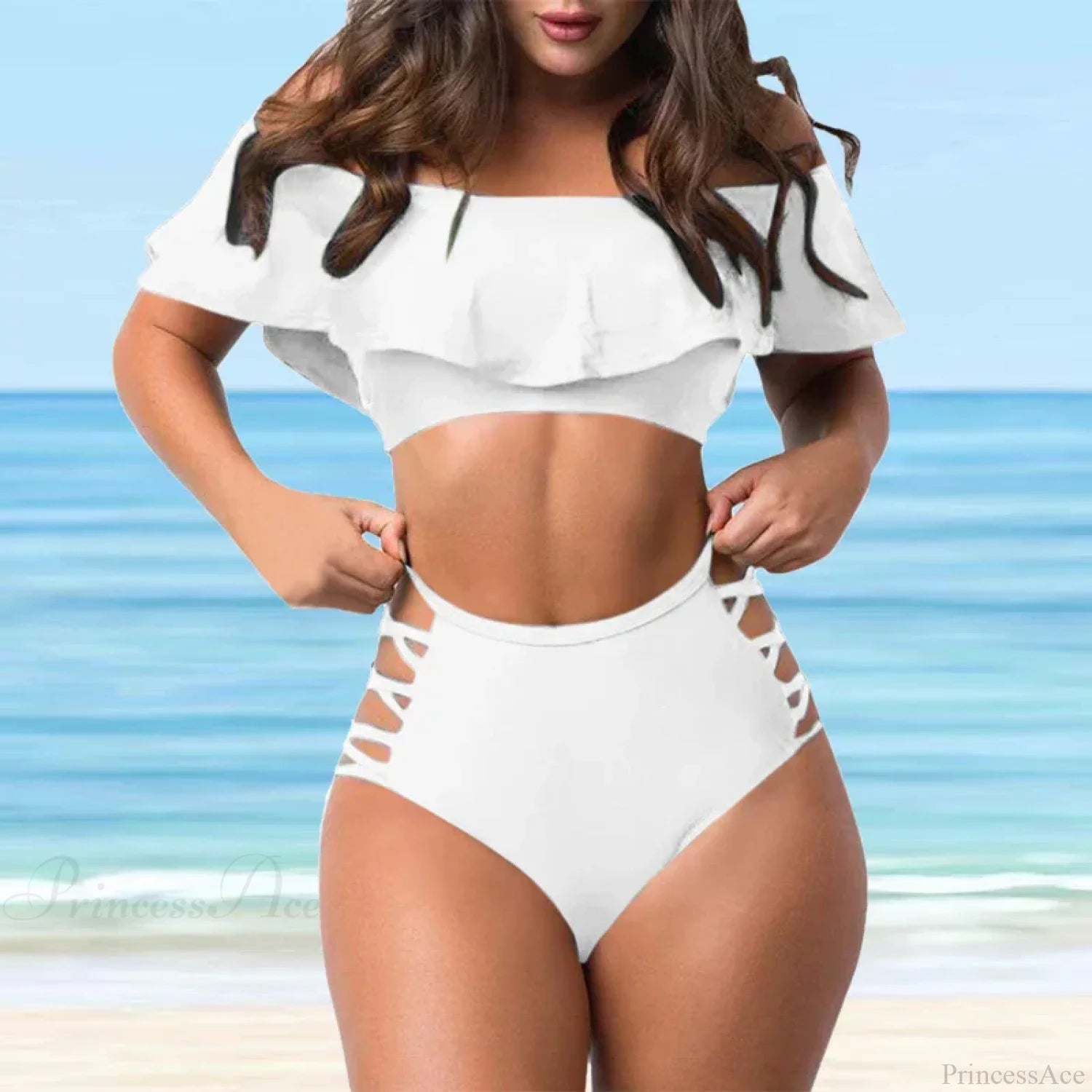 High Hips Pattern Tank Set Two Piece Set