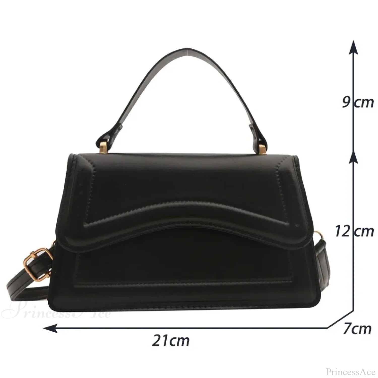 High-Quality PU Leather Solid Color Crossbody Handbag handbag-250126