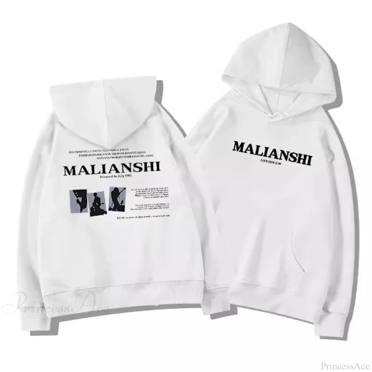 High Street Letter Print Hip Hop Hoodie