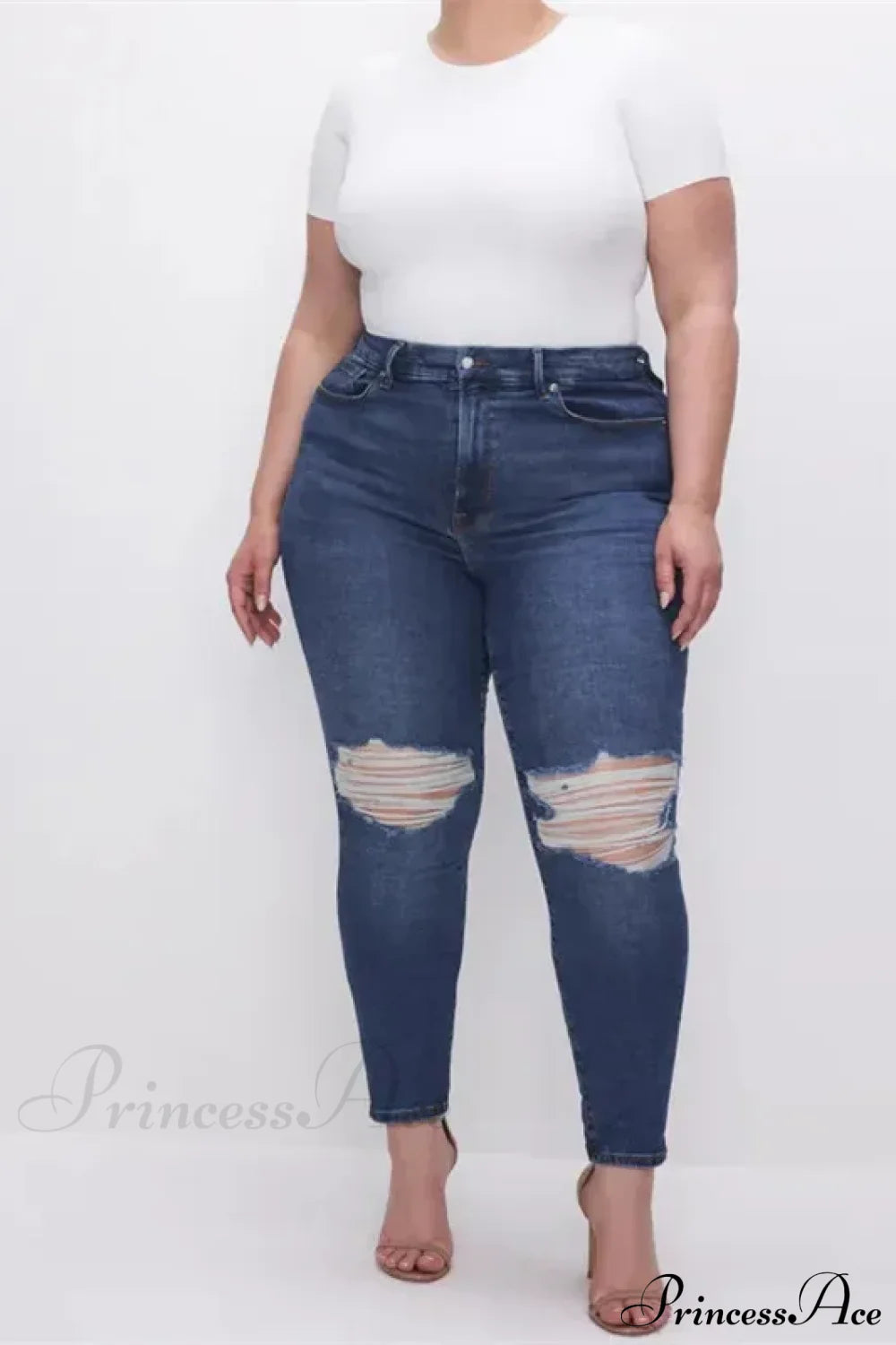 High Stretchy Skinny Full Length Plus Size Curvy Fitting Fashionable Pencil Jean