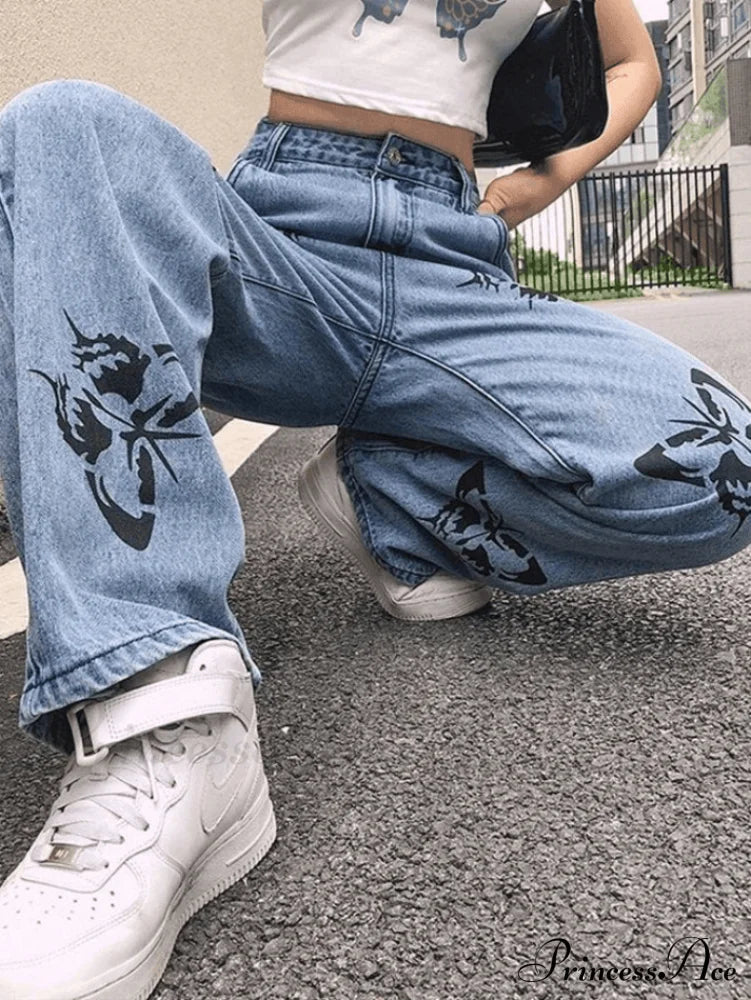 High Waist Breathable Trendy Perspiration Printed Leggings Jeans
