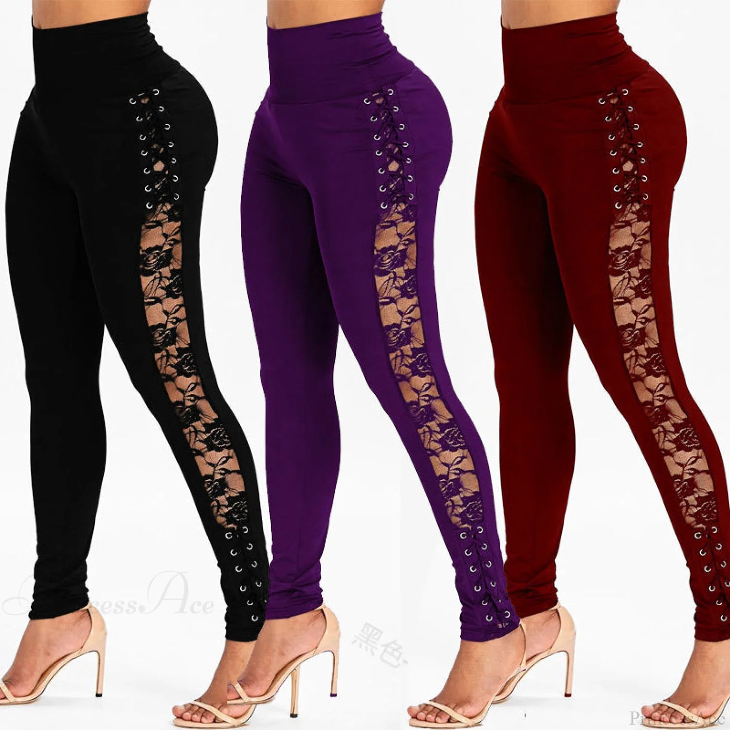 High Waist Fashion Crossed Lace-Up Pants