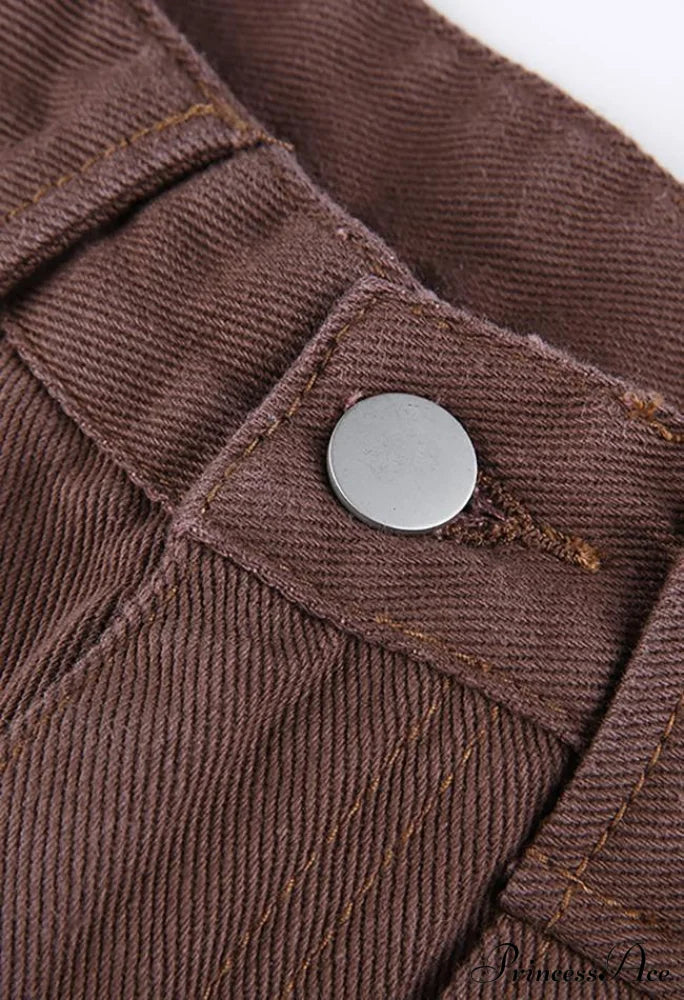 High Waist Graceful Irregular Denim Skort Jeans