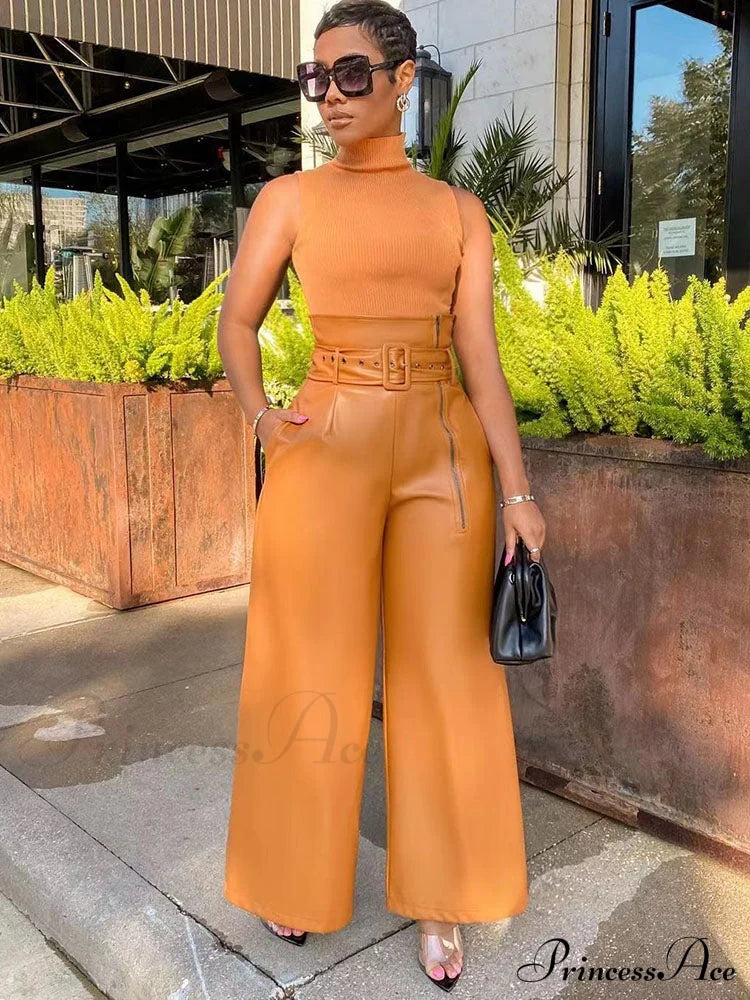 High Waist Graceful V-Neck Maxi Dress Pants