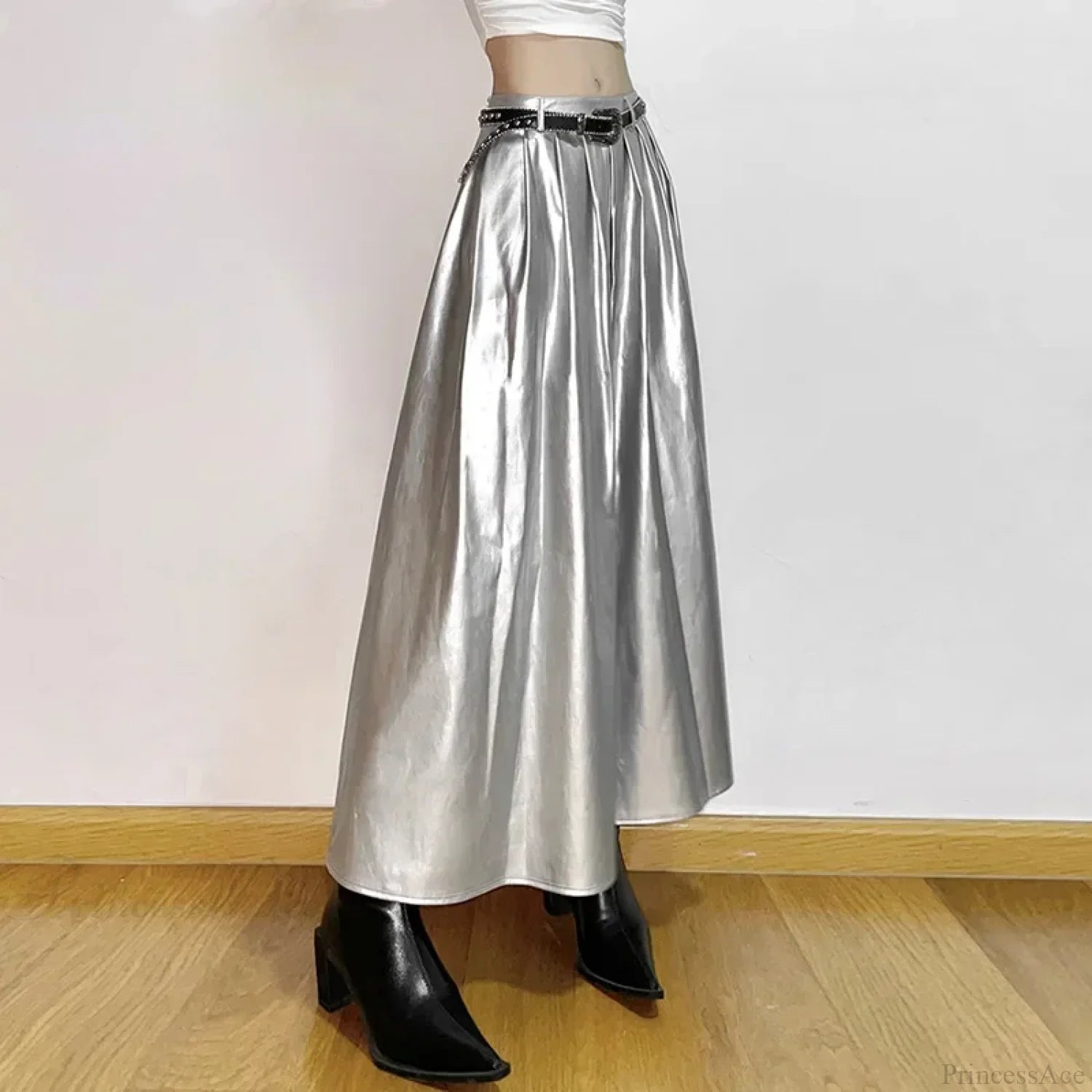 High Waist Pleated Cyberpunk Skirt