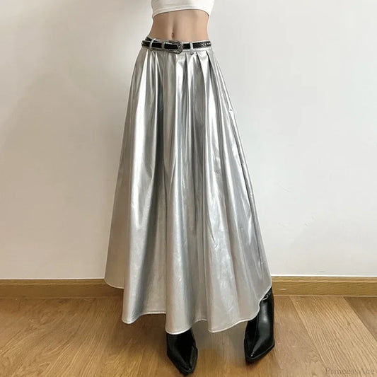 High Waist Pleated Cyberpunk Skirt