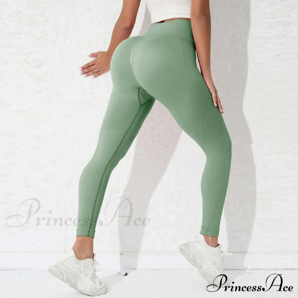 High Waist Seamless Butt Lift Knitting Gym Running Legging