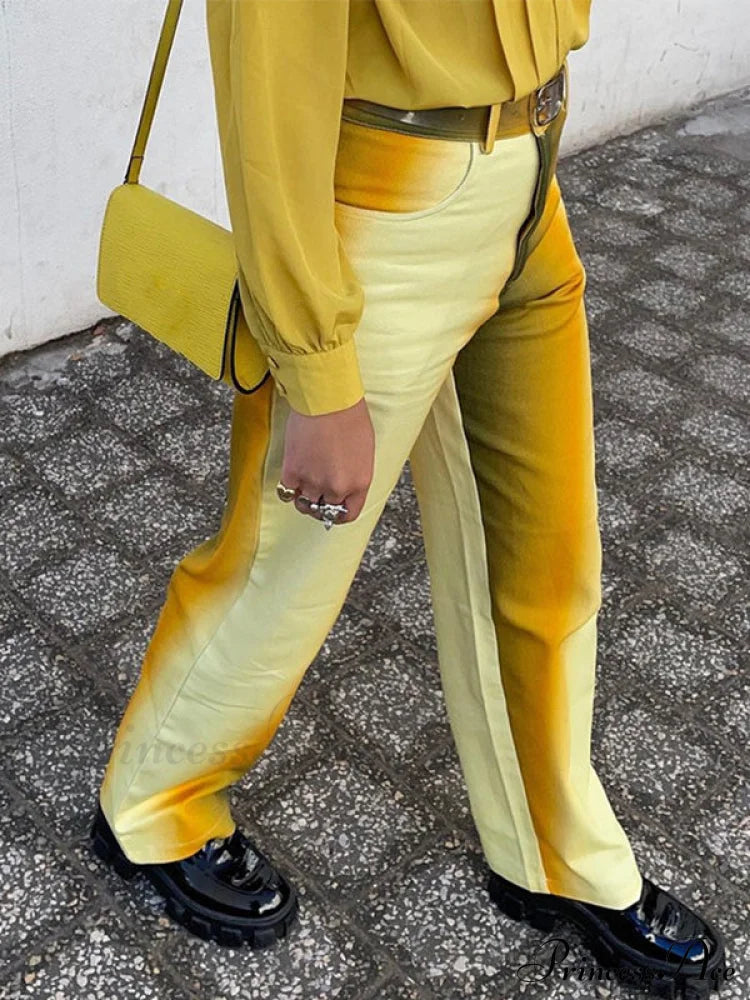 High Waisted Graceful Fringe Skirt Straight Leg Pants