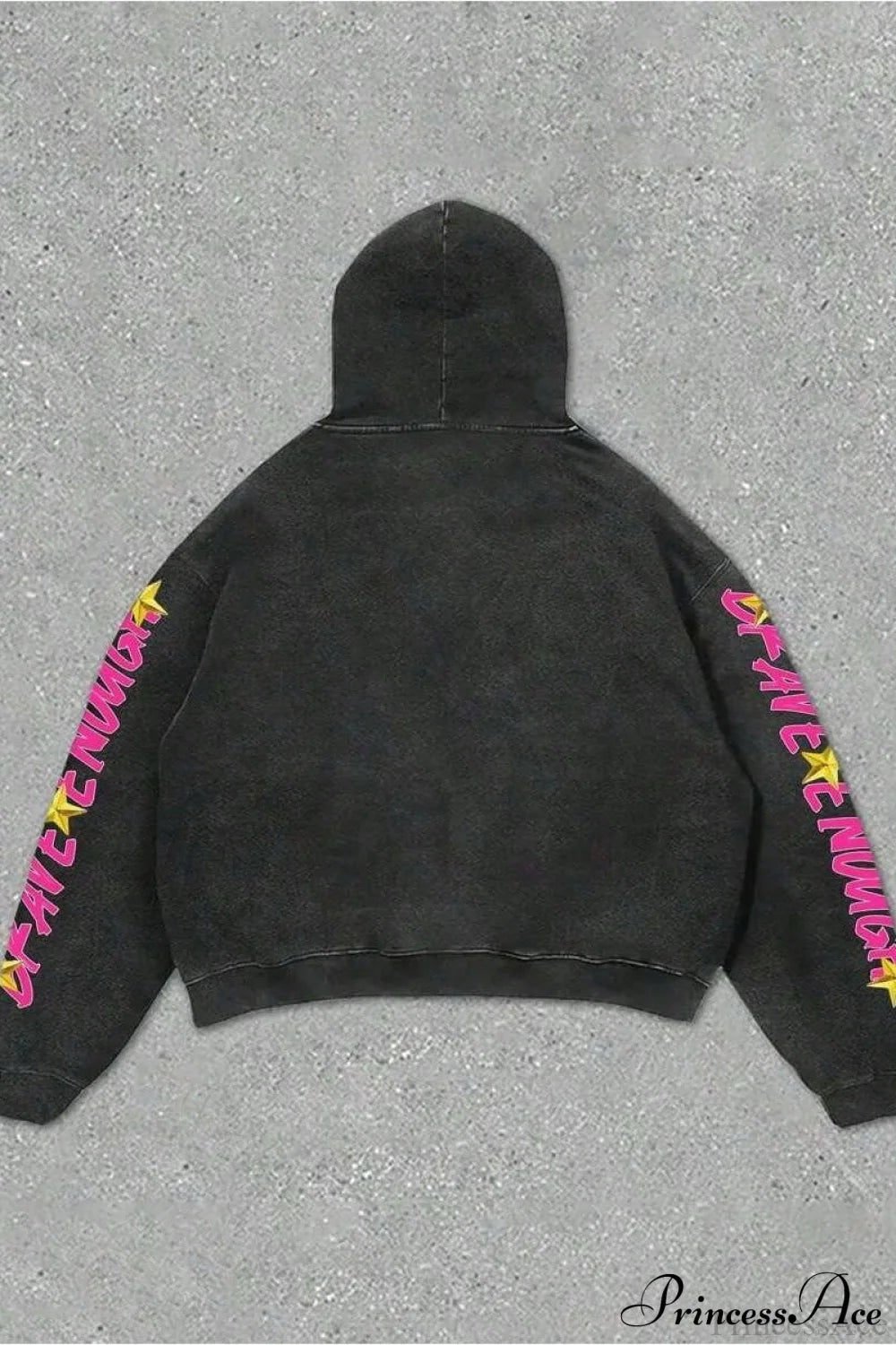 Hip-Hop Rock Character Letter Print Loose Hoodie