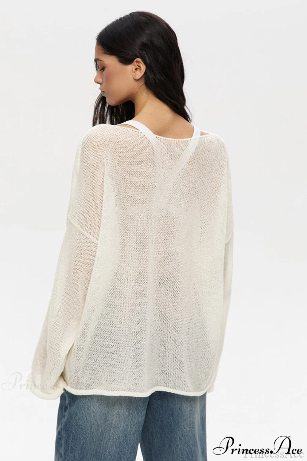 Hollow Out Bell Sleeve Knit Sweater