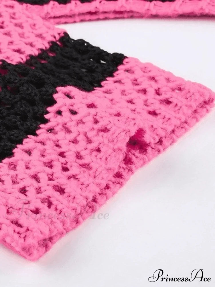 Hollow Out Star Trendy Crochet Knit Top Sweaters