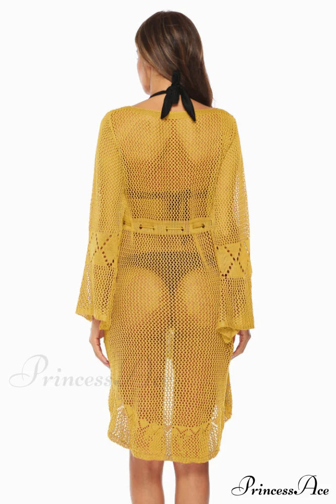 Hollow Out Trumpet Charming Sleeve Cover Up