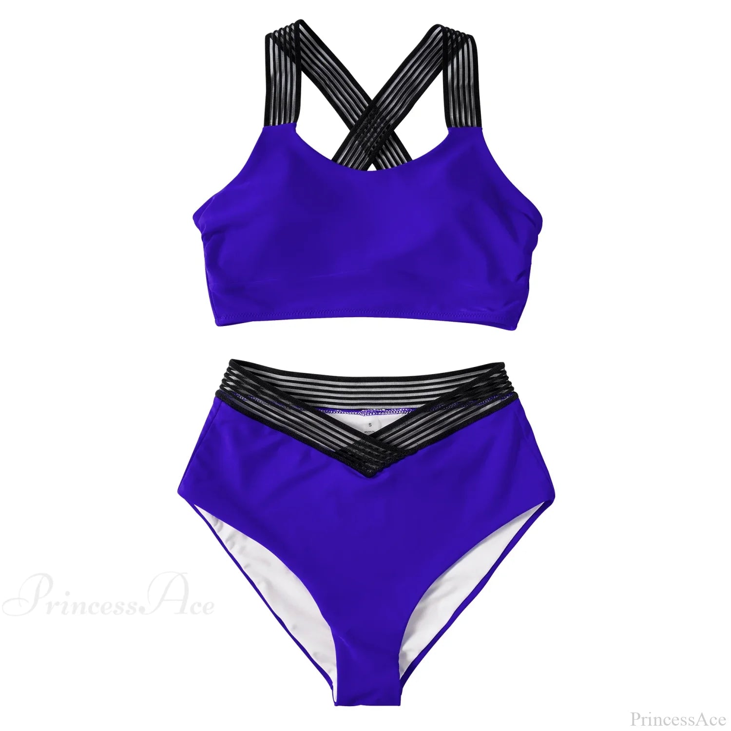 Hollow Solid Color High Waist Two Piece Set color14 / S