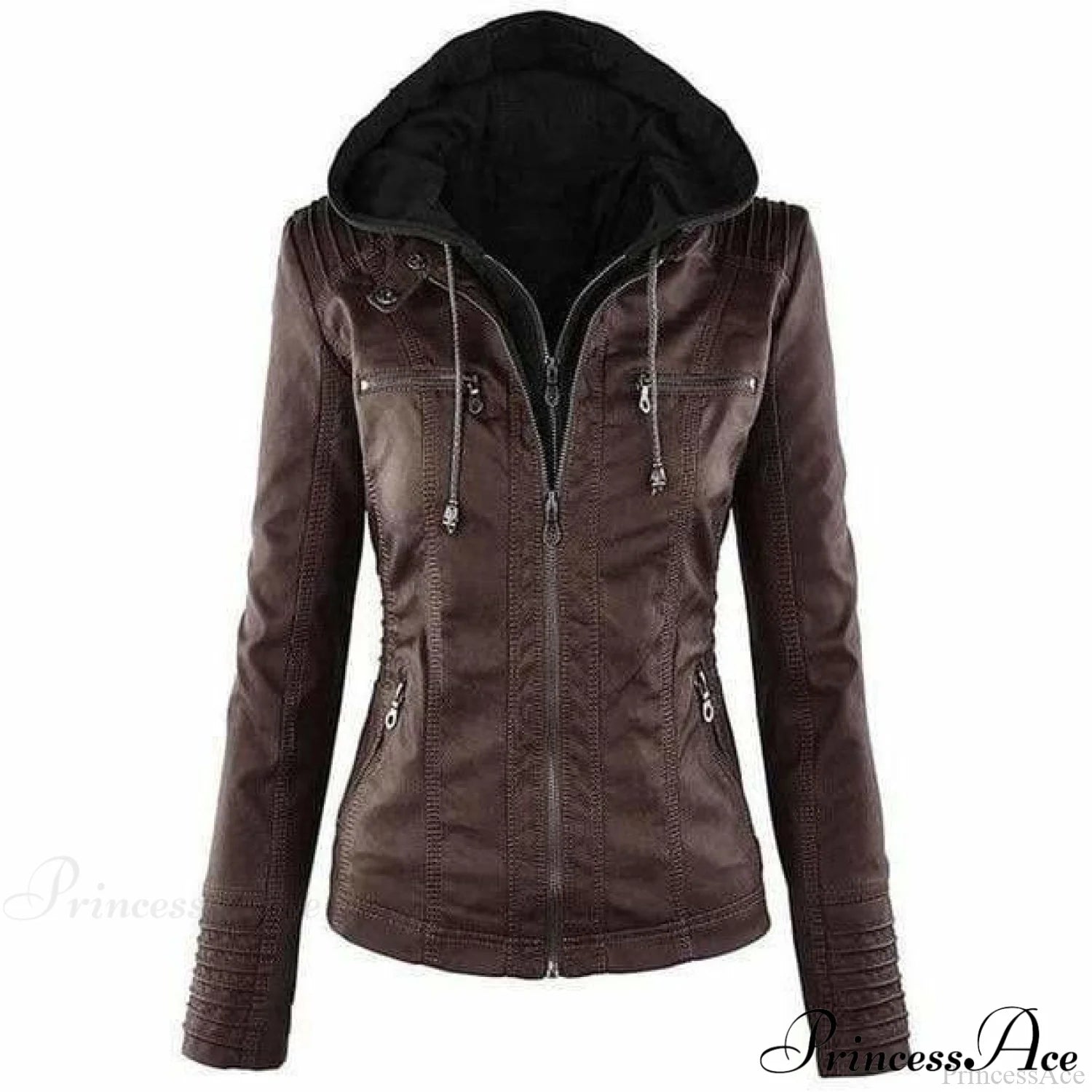 Casual Hooded Leather Jacket Coffee also bought Best Sellings cardigan cardigans clothes Plus Size tops Topseller