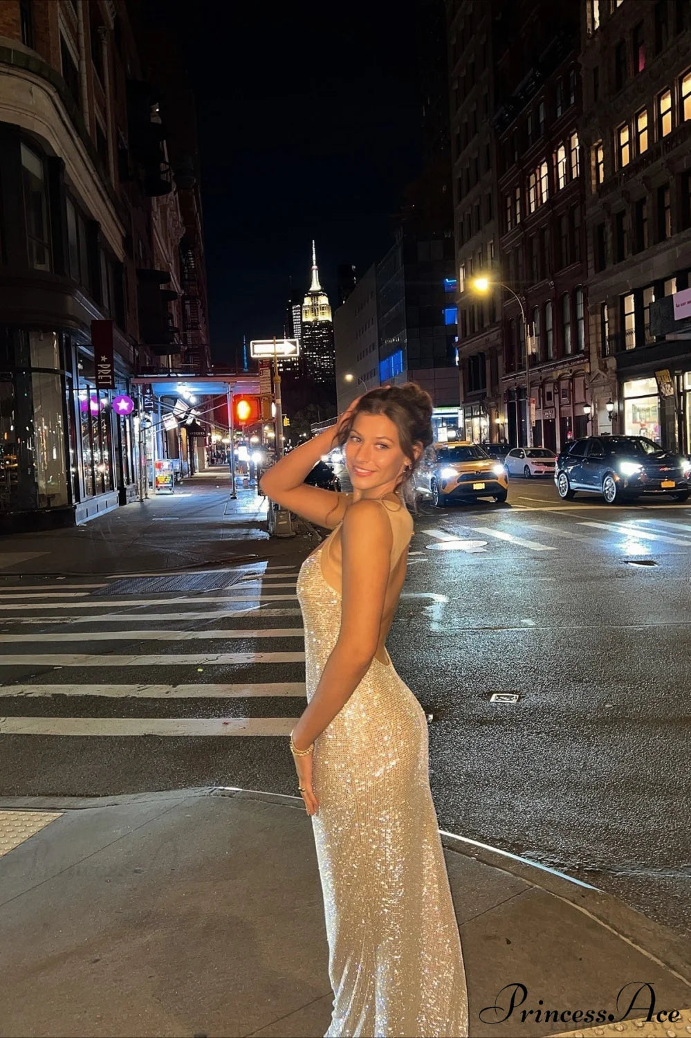 Hotfix Crystal Halter Backless Bodycon Party Dress