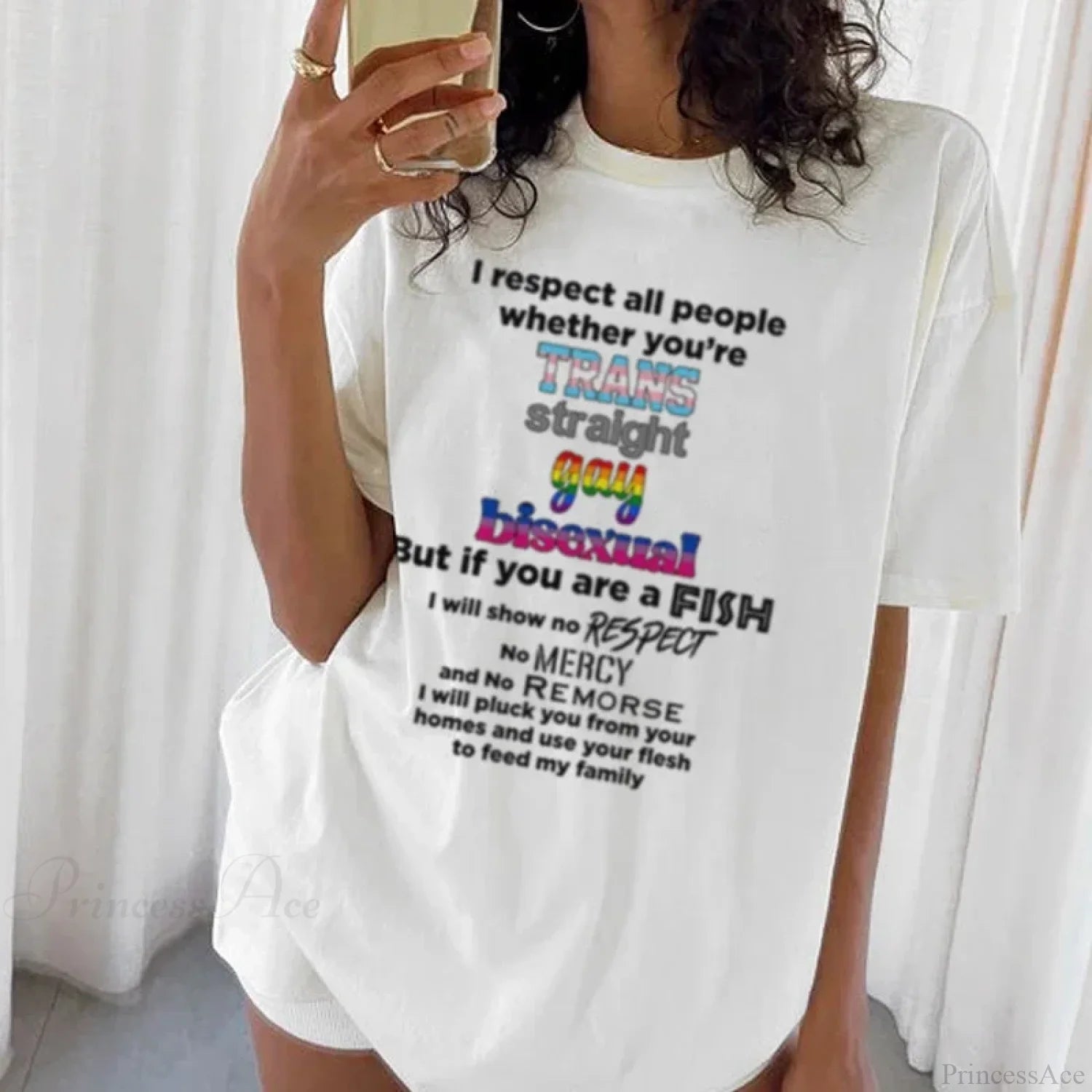 I Respect All People LGBTQ Funny T-shirt WHITE / S t-shirt-250223