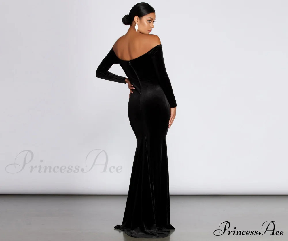 Ida Velvet Stylish Formal Gown S.o. Long Dresses