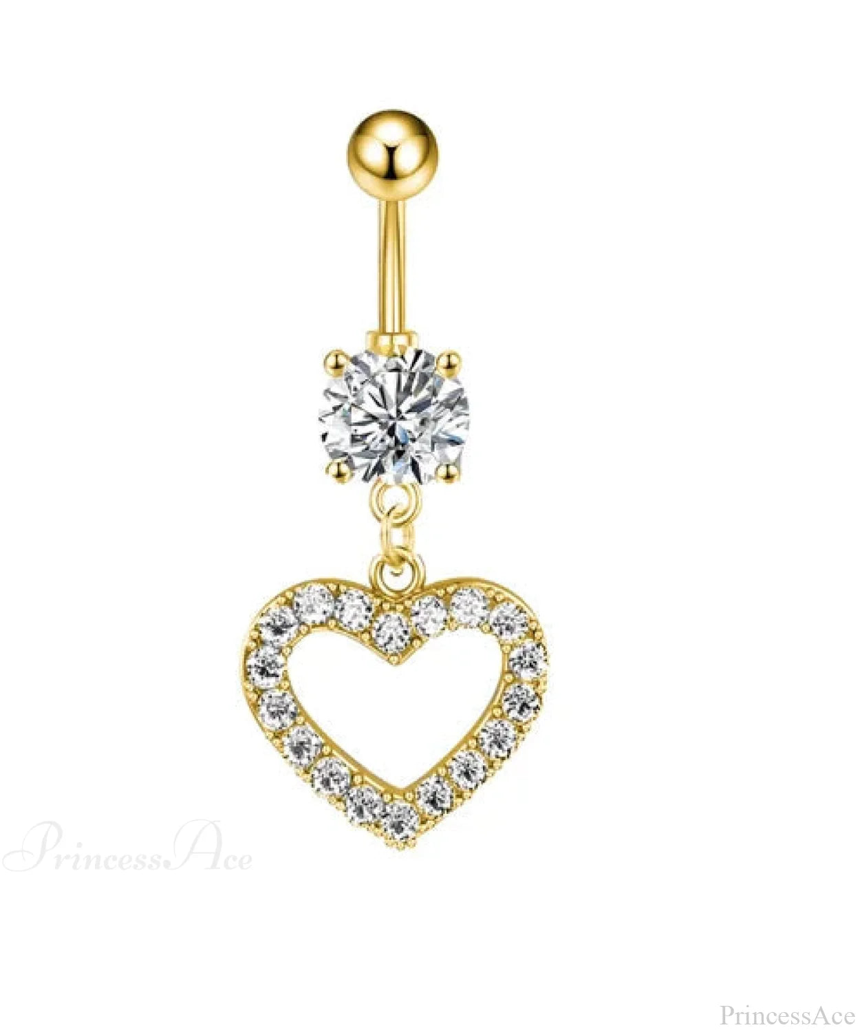 Inverted Love Medieval Golden 14G Stomach Hoop gold2
