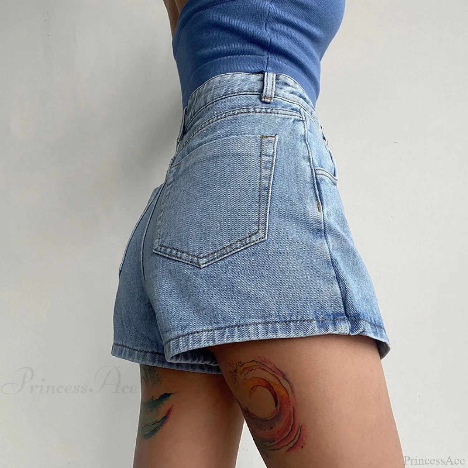 Irregular High Waist Denim Skirt