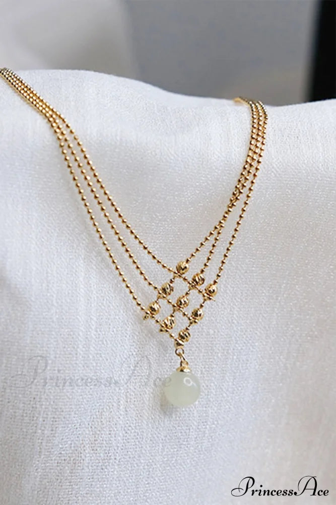 Jade Necklace With Three Beaded Layers Jewelry