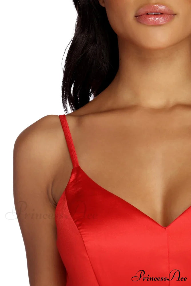 Jenny Formal Stylish Satin Party Dress S.o. Short Dresses