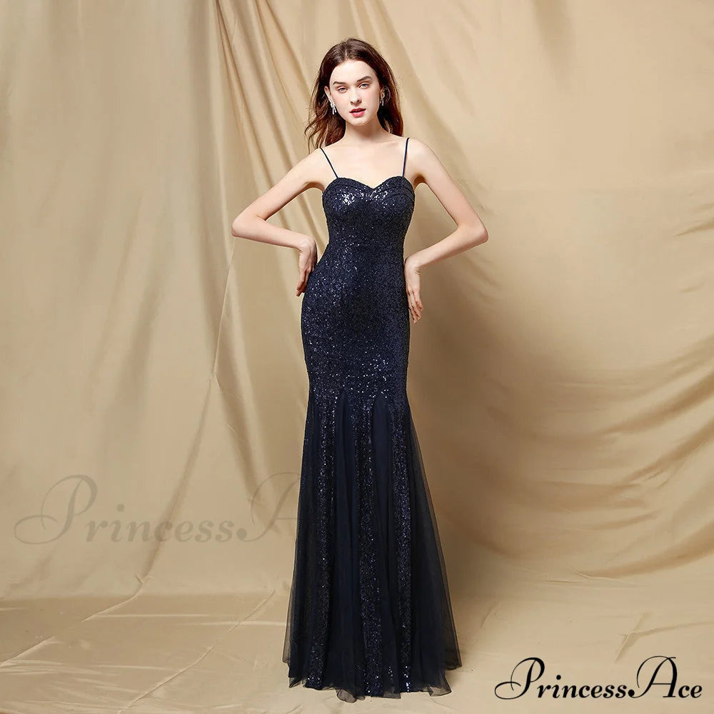 Jerry sling-mesh fishtail dress - Lady Occasions