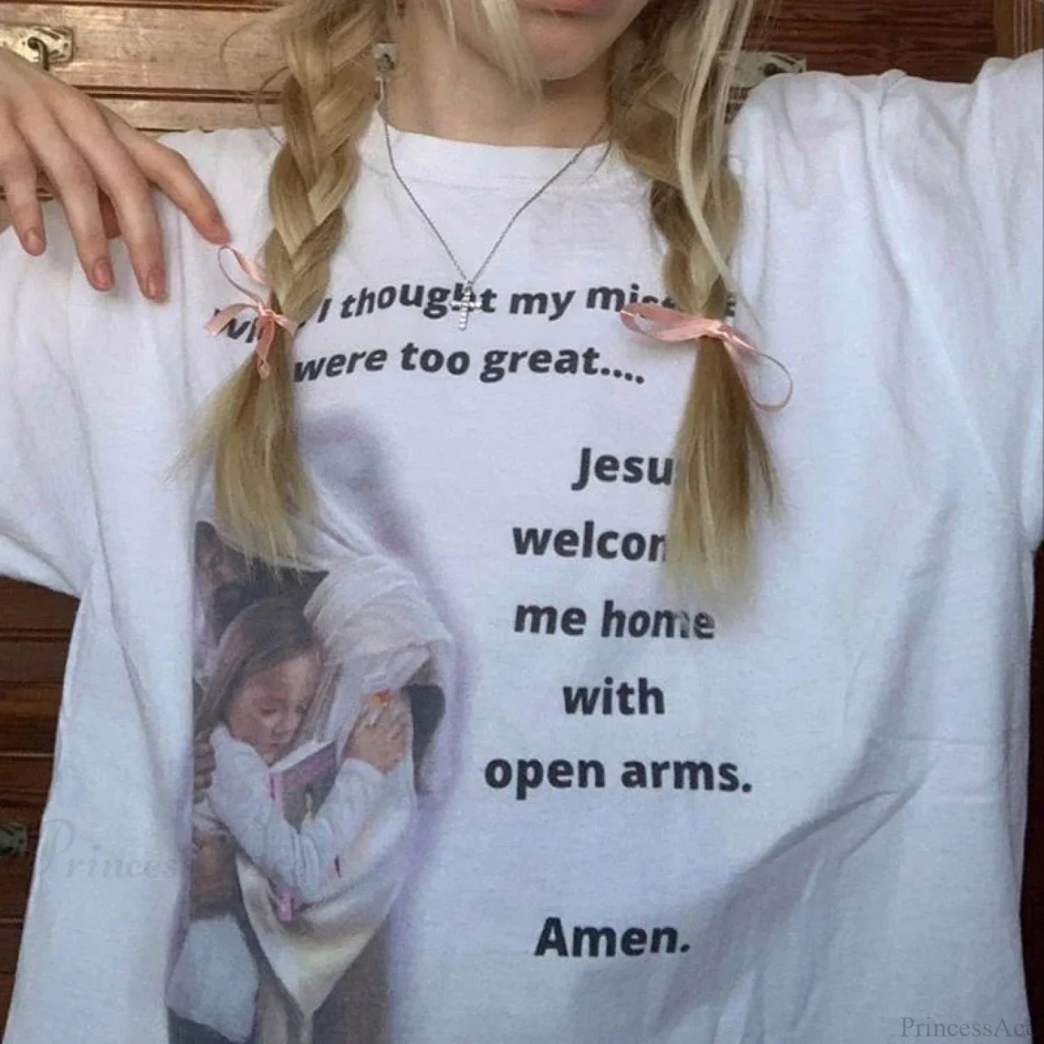 Jesus Faith Pray Short Sleeve T-shirt WHITE / S t-shirt-250223