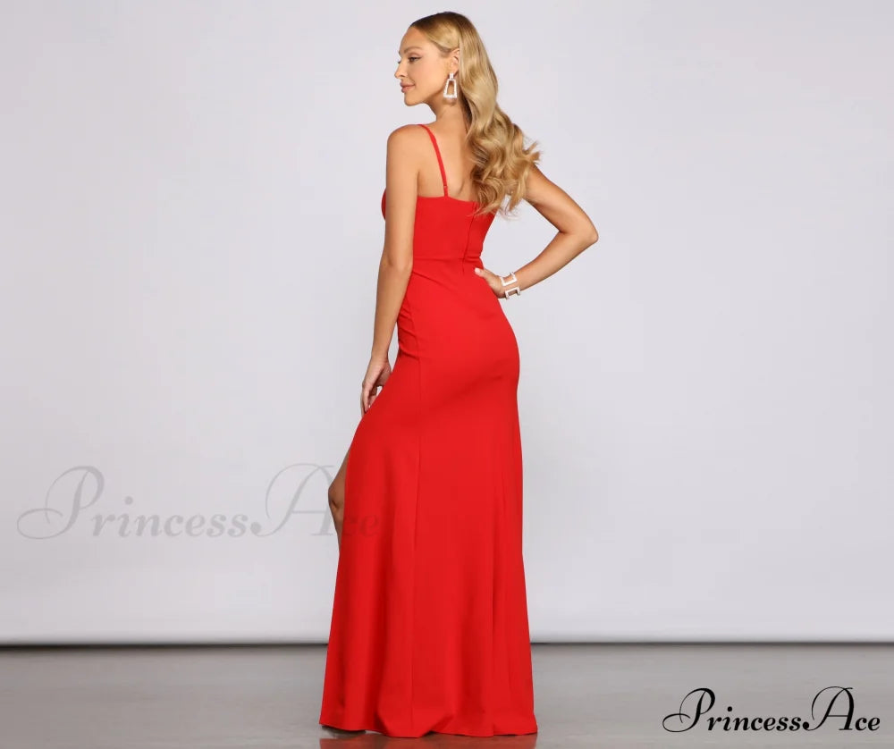 Jianna Formal Stylish A-Line Crepe Dress S.o. Long Dresses